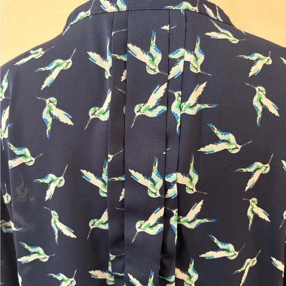 41 Hawthorn Navy Blue Blouse with Bird Print - Picture 5 of 7